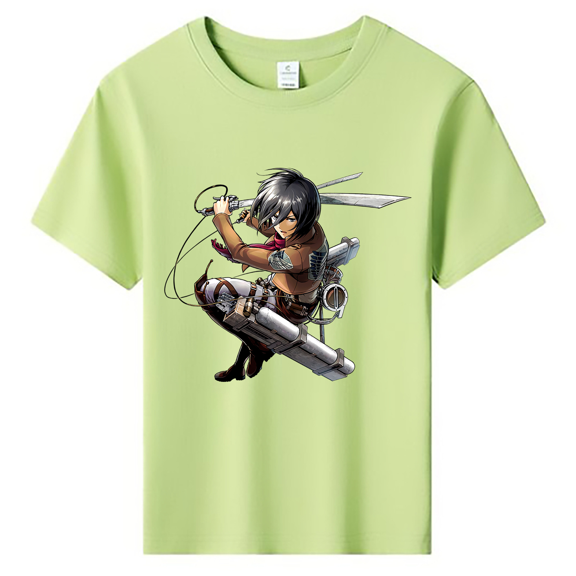 （画像用） 進撃の巨人 ミカサ·アッカーマン Attack on Titan Mikasa Ackerman 綿100％キッズTシャツ（フロントプリント）